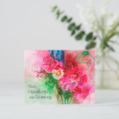Aquarell Blumenstrauß Glückwünsche zum Geburtag ポストカード (スタンド正面)