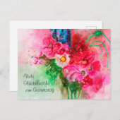 Aquarell Blumenstrauß Glückwünsche zum Geburtag ポストカード (正面/裏面)