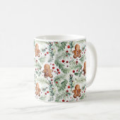 Aquarell Christmas Pattern Lebkuchen Kaffeetasse コーヒーマグカップ (正面右)