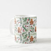 Aquarell Christmas Pattern Lebkuchen Kaffeetasse コーヒーマグカップ (正面左)