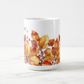Aquarell Herbst Blätter Design コーヒーマグカップ (中央)