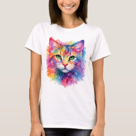Aquarell Katze T-Shirt - Bunt Tシャツ