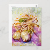 Aquarell. Knoblauch gemalt. Knoblauchzehe. ポストカード (正面/裏面)