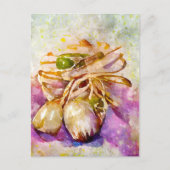Aquarell. Knoblauch gemalt. Knoblauchzehe. ポストカード (正面)