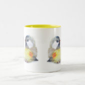 Aquarell Kohlmeise ツートーンマグカップ (中央)