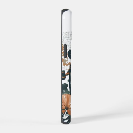 Aquarell Landschaftsbild, Berg vor idyllischem See iPhone 15ケース (右側面)