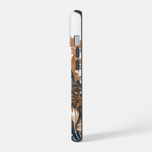 Aquarell Landschaftsbild, Berg vor idyllischem See iPhone 15ケース (左側面)