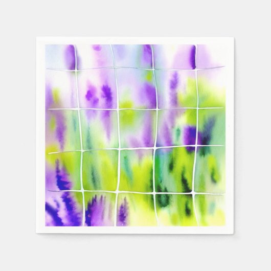 Aquarell Lavendel Wiese スタンダードカクテルナプキン (正面)