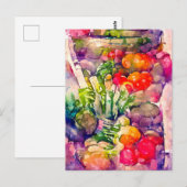 Aquarell mit Gemüsesorten. Gemalt. ポストカード (正面/裏面)