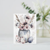Aquarell Oster Postkarte mit Ostereiern und Blumen ポストカード (スタンド正面)
