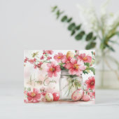 Aquarell Oster Postkarte mit Ostereiern und Blumen ポストカード (スタンド正面)