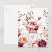 Aquarell Oster Postkarte mit Ostereiern und Blumen ポストカード (正面/裏面)