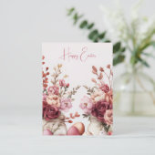 Aquarell Oster Postkarte mit Ostereiern und Blumen ポストカード (スタンド正面)