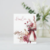 Aquarell Oster Postkarte mit Ostereiern und Blumen ポストカード (スタンド正面)