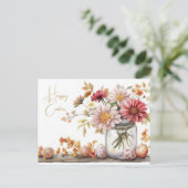 Aquarell Oster Postkarte mit Ostereiern und Blumen ポストカード (スタンド正面)