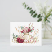 Aquarell Oster Postkarte mit Ostereiern und Blumen ポストカード (スタンド正面)