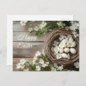 Aquarell Oster Postkarte mit Osternest und Osterei ポストカード (正面/裏面)