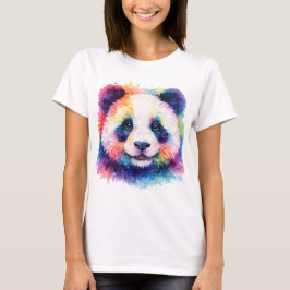 Aquarell Panda T-Shirt - Schwarz & Weiß Tシャツ
