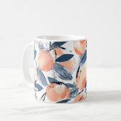 Aquarell Pfirsich Design Kaffeetasse コーヒーマグカップ (正面左)