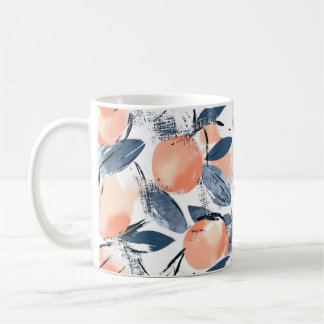 Aquarell Pfirsich Design Kaffeetasse コーヒーマグカップ
