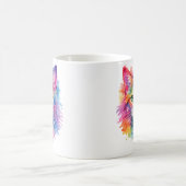 Aquarell Regenbogen Katze Tasse – Wildtier Edition コーヒーマグカップ (中央)