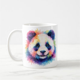 Aquarell Regenbogen Panda Tasse – Wildtier Edition コーヒーマグカップ