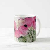 Aquarell rosa Blumen コーヒーマグカップ (正面右)