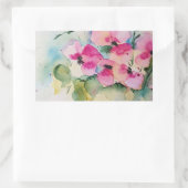 Aquarell rosa Blumen in der Vase 長方形シール (バッグ)