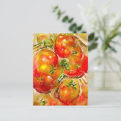 Aquarell. Rote Tomaten. Küchenkunst ポストカード (スタンド正面)