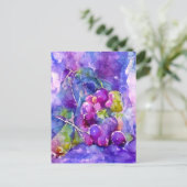 Aquarell Weintrauben gemalt. ポストカード (スタンド正面)