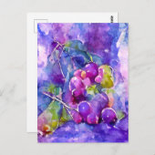 Aquarell Weintrauben gemalt. ポストカード (正面/裏面)