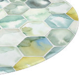 AquarelleのHonycomb青及び緑のパターン カッティングボード (角)