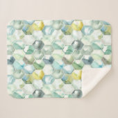 AquarelleのHonycomb青及び緑のパターン シェルパブランケット (正面(横))