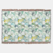 AquarelleのHonycomb青及び緑のパターン スローブランケット (正面)