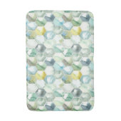 AquarelleのHonycomb青及び緑のパターン バスマット (正面縦)