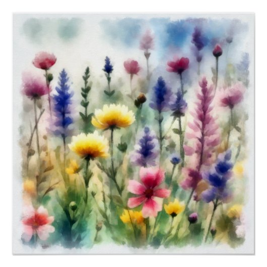 Aquarelle, fleurs des champs ポスター (正面)