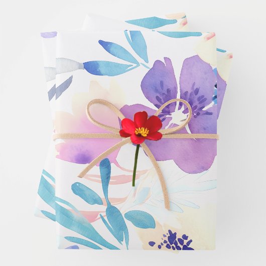 Aquarelle Flora ラッピングペーパーシート