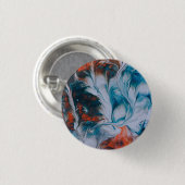 Aquarelle fluide indigo bleu orange corail 缶バッジ (正面&裏面)