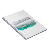 Aquarelle sketch art. Seaview of Santorini island ノートブック (右側)