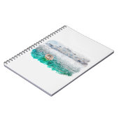 Aquarelle sketch art. Seaview of Santorini island ノートブック (左側)