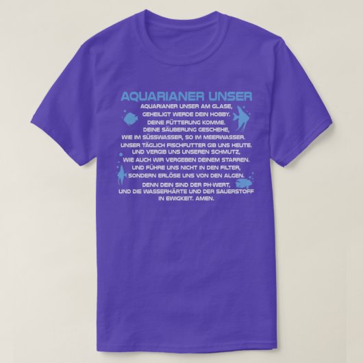 Aquarian Our観賞魚おもしろい水族館祈りの言葉 Tシャツ (デザイン正面)