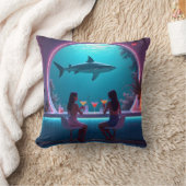 Aquarium Cocktail Bar & Pirate Ship Pillow クッション (ブランケット)