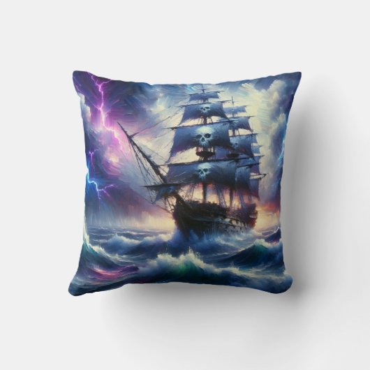 Aquarium Cocktail Bar & Pirate Ship Pillow クッション (裏面)