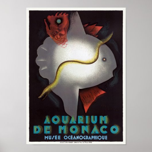 Aquarium de Monaco Vintage Poster 1926 ポスター (正面)