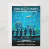 Aquarium Deep Sea Discovery Birthday Party 招待状 (正面)