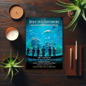 Aquarium Deep Sea Discovery Birthday Party 招待状