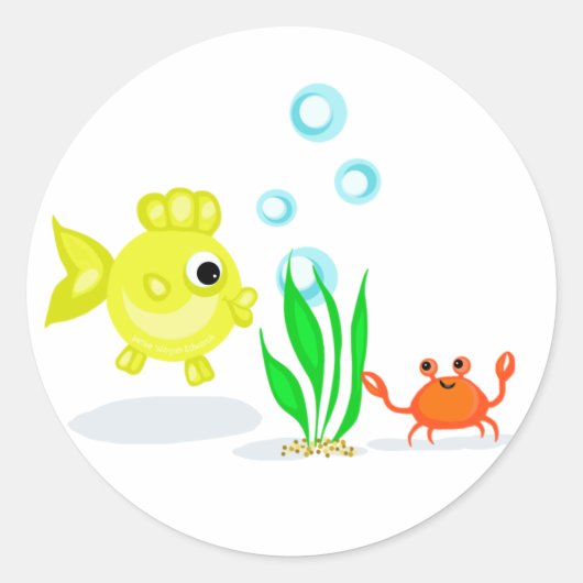 Aquarium Friendsスタンプ ラウンドシール (正面)