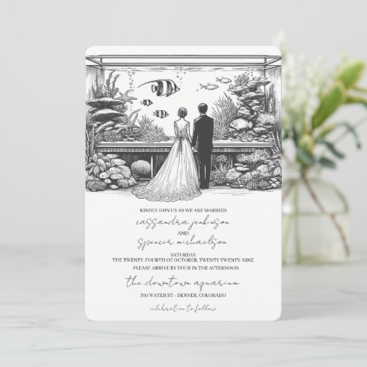 Aquarium Wedding 招待状 (スタンド正面)