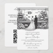 Aquarium Wedding with QR Code 招待状 (正面/裏面)