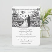 Aquarium Wedding with QR Code 招待状 (スタンド正面)
